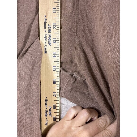 Hot Cotton Pants Womens Size 3X Brown Drawstring Lagenlook Minimal‎ Hippie Linen - Picture 5 of 15